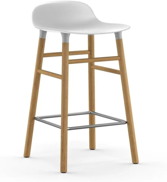 Tabouret de Bar en Chêne Blanc 65 cm - Design Scandinave
