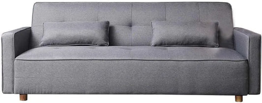 Canapé Convertible Scandinave 3 Places en Tissu Gris avec Accoudoirs - Modèle Copenhague