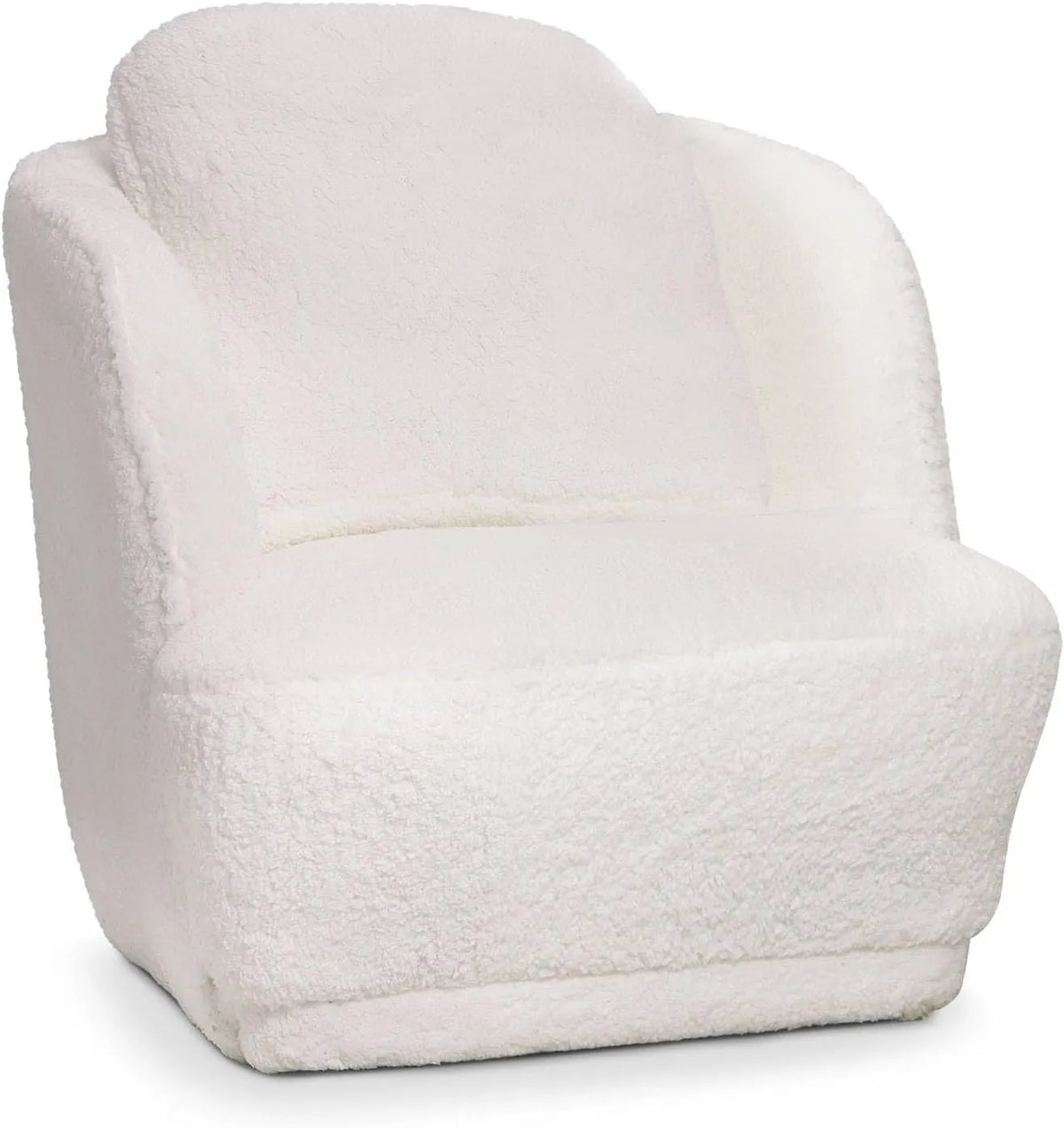 Menzzo Fauteuil Confortable en Tissu Doux Imitation Laine Couleur Crème