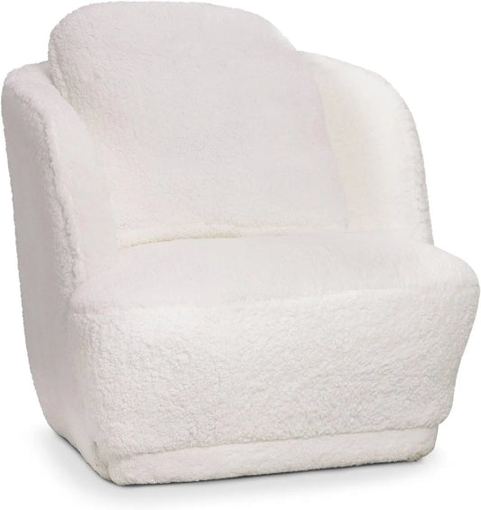 Menzzo Fauteuil Confortable en Tissu Doux Imitation Laine Couleur Crème