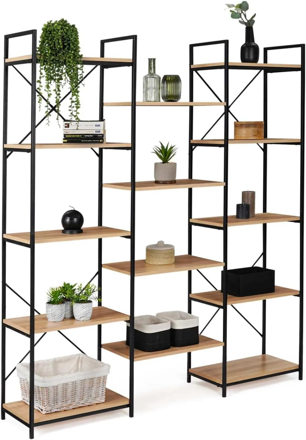 Bibliothèque industrielle Trio à 5 niveaux, 170 cm