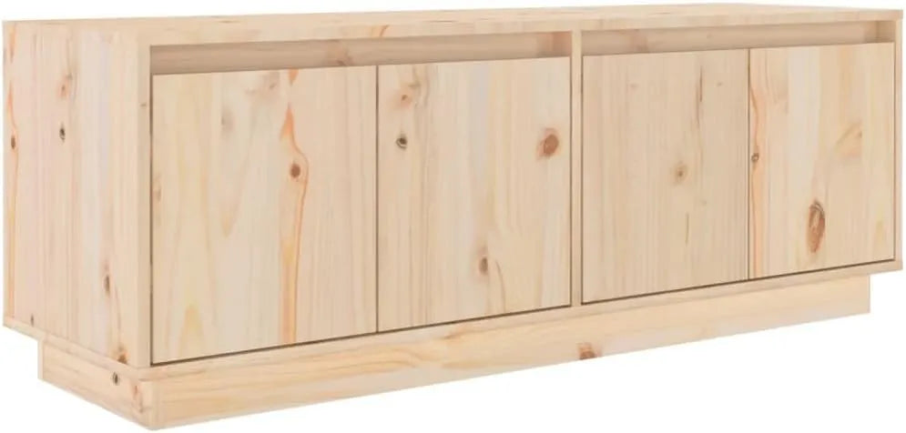 Meuble TV en Bois de Pin Massif 110x34x40 cm pour Salon
