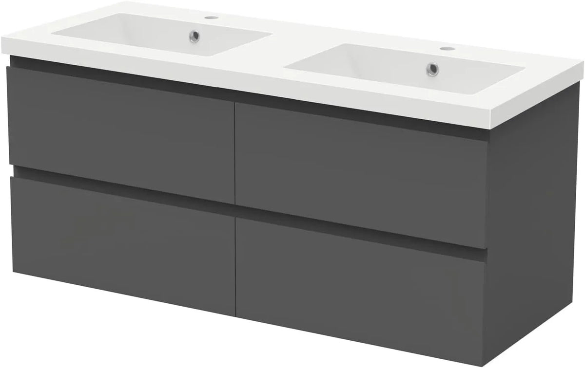 Ensemble de Meubles de Salle de Bain 120 cm avec Double Vasque Anthracite