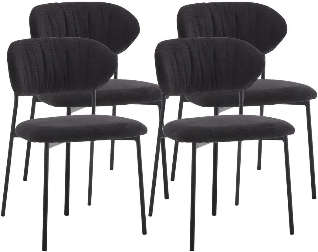Ensemble de 4 chaises Rosita en tissu - Gris Anthracite
