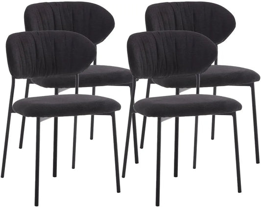 Ensemble de 4 chaises Rosita en tissu - Gris Anthracite