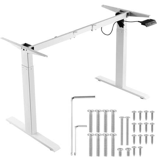 Cadre de Bureau Électrique Ajustable VEVOR, Hauteur de 70 à 117 cm, Longueur Réglable 95-158 cm, Base Ergonomique pour Maison et Bureau, Blanc