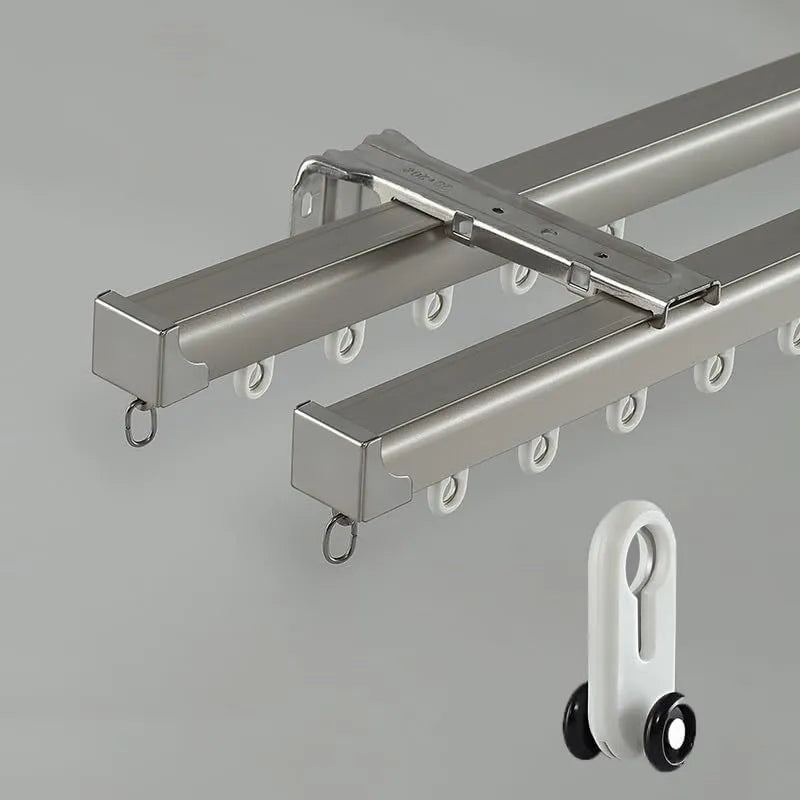 Double Tringle à Rideau Murale/Plafond 3,2 m - Idéale pour Cloisons et Habillages - Couleur Grise
