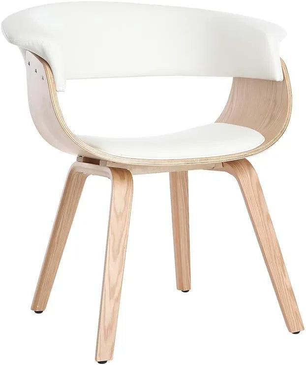 Chaise Scandinave Miliboo en Blanc et Bois Naturel OKTAV