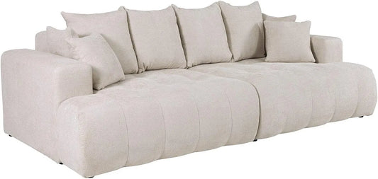 Canapé 4 Places Beige en Tissu Texturé MOTINO - Confort et Élégance
