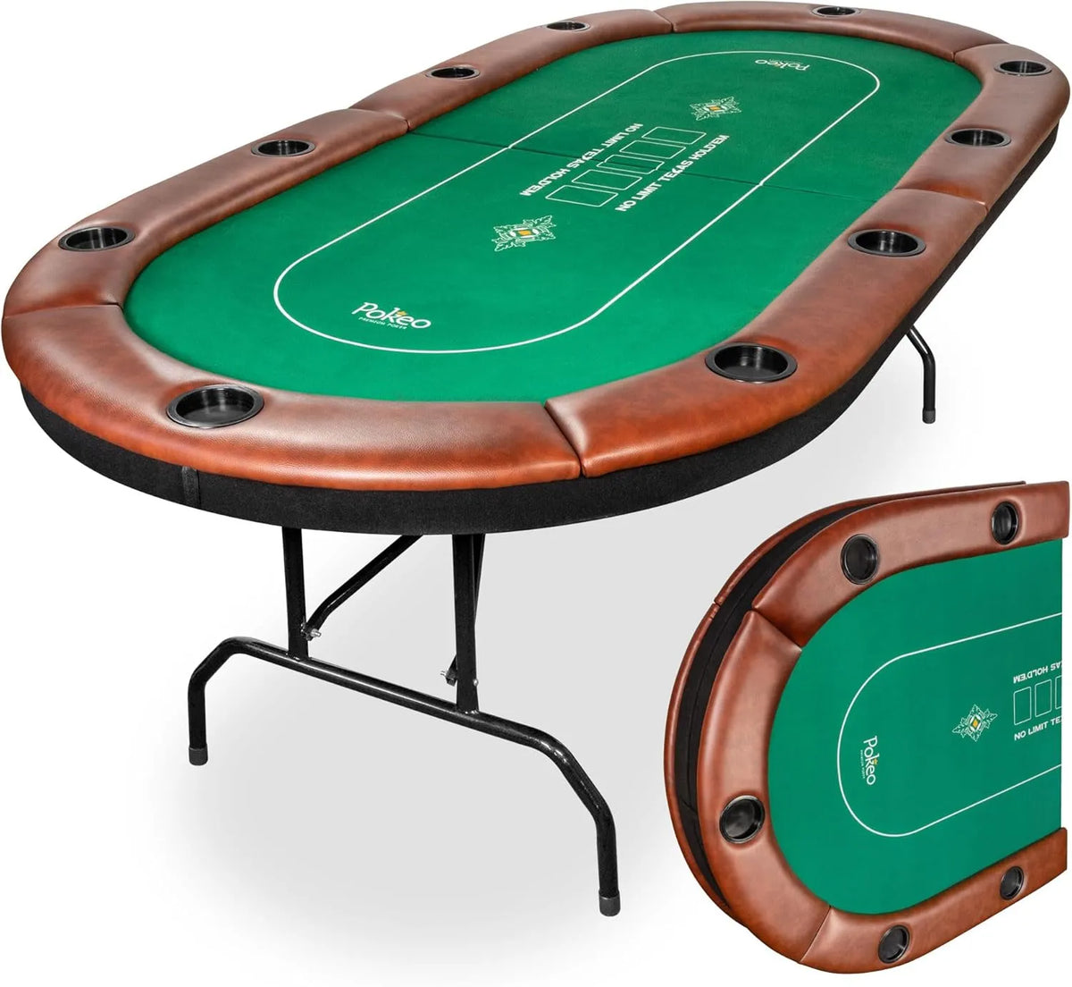 Table de Poker Pliante pour 10 Joueurs - Design Compact et Pratique - Idéale pour Jetons et Cartes