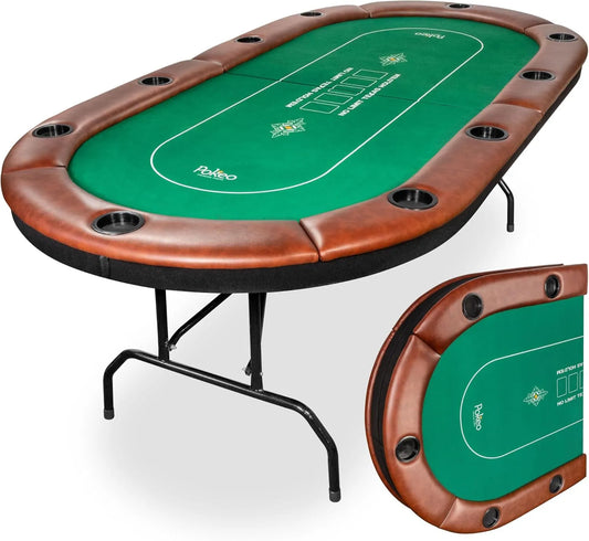 Table de Poker Pliante pour 10 Joueurs - Design Compact et Pratique - Idéale pour Jetons et Cartes