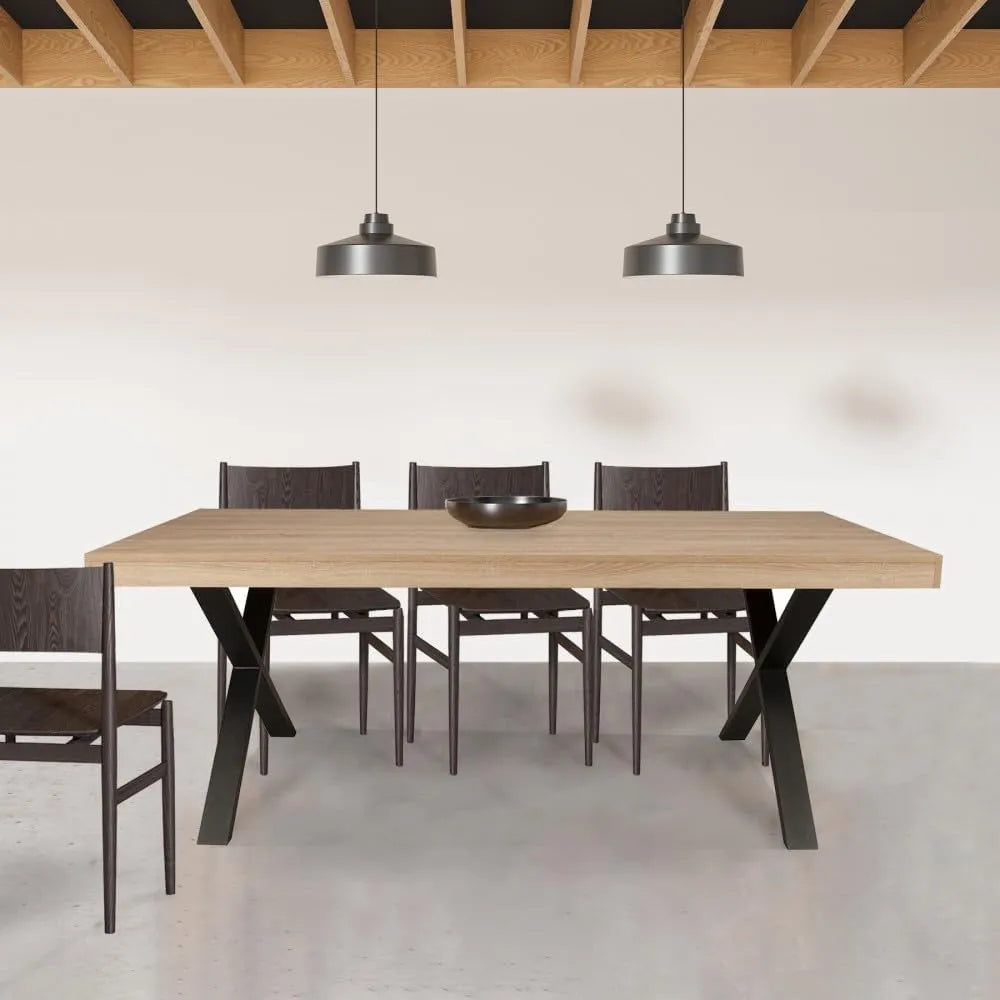 Table à Manger 8 Personnes Chêne Blanchi 180x90 cm - Weber Industries