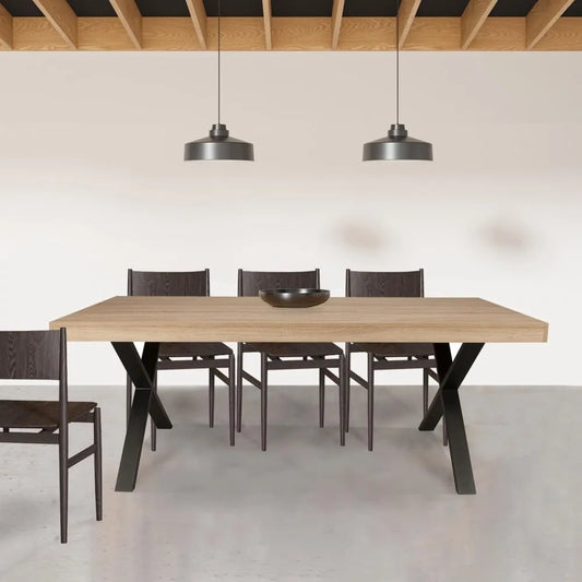 Table à Manger 8 Personnes Chêne Blanchi 180x90 cm - Weber Industries
