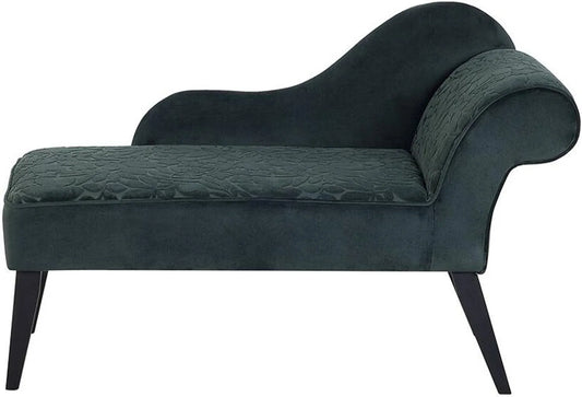 Chaise Longue en Velours Vert Glamour et Confortable - Style Rétro