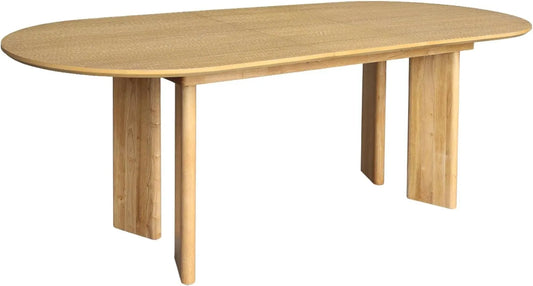 Table à Manger Extensible en Bois d'Hévéa et Chêne pour 6 à 8 Personnes, 170-210cm - Modèle Albane