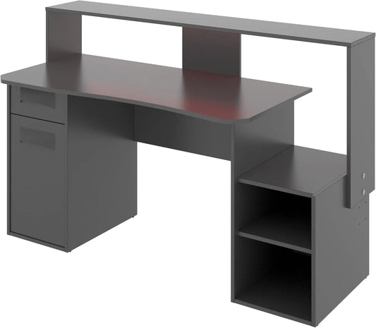 Bureau de Jeu GRUPO RIMOBEL FOSK, Mélamine Graphite, Taille Standard