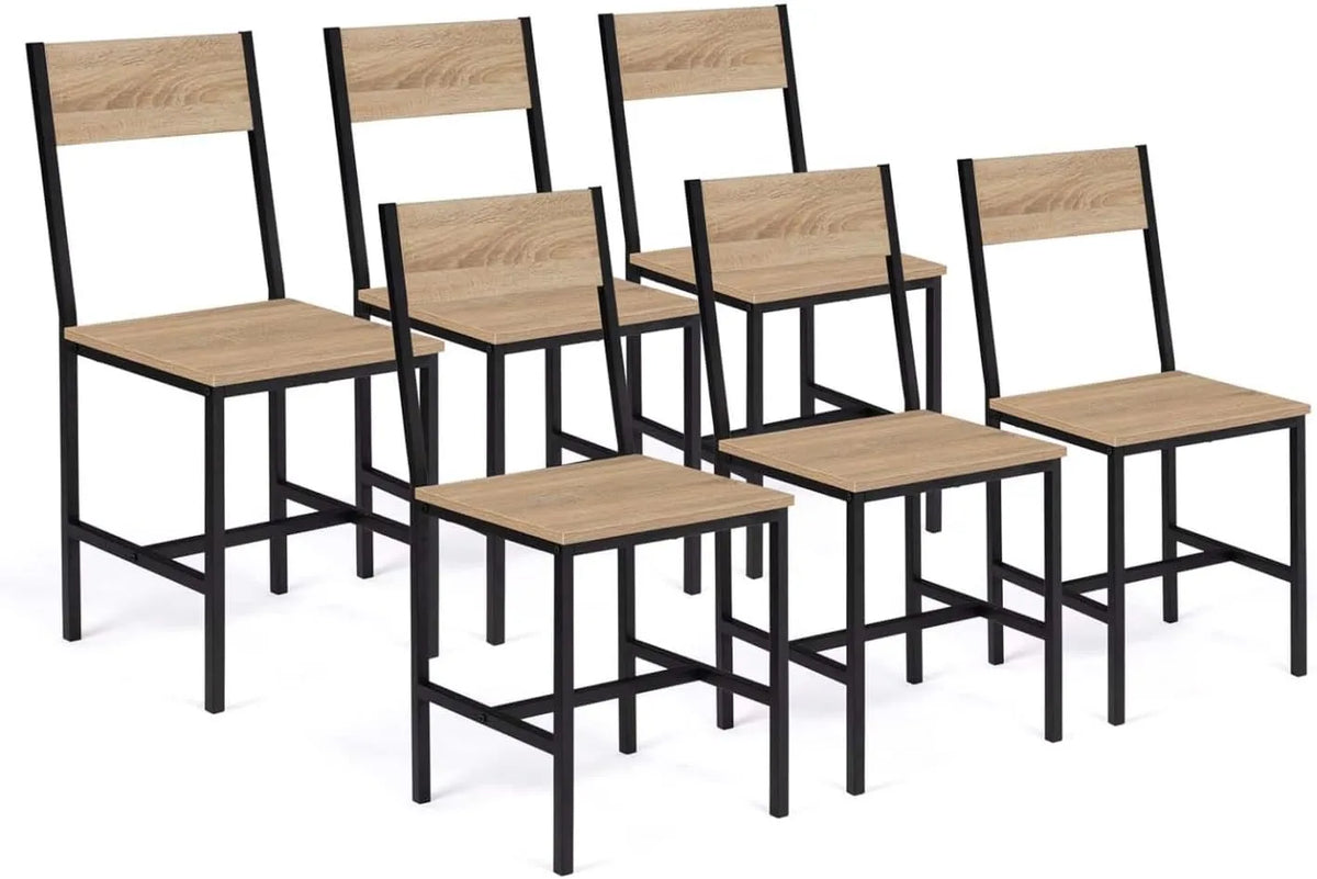 Ensemble de 6 chaises de salle à manger style industriel Detroit