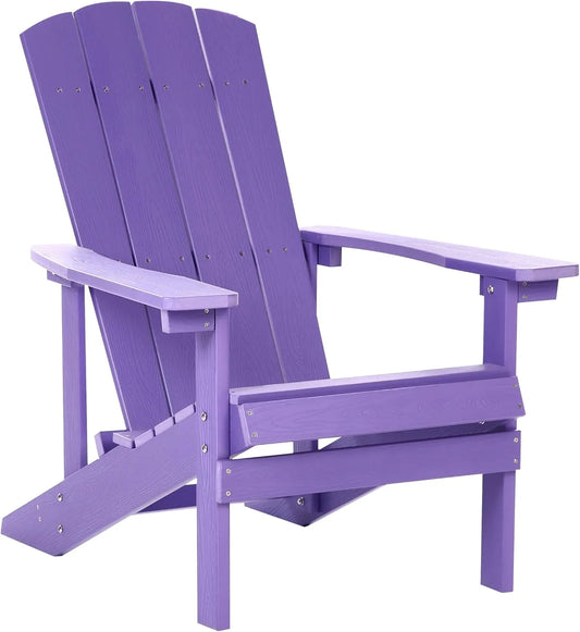Chaise de Jardin Adirondack en Plastique Imitation Bois pour Terrasse - Violette