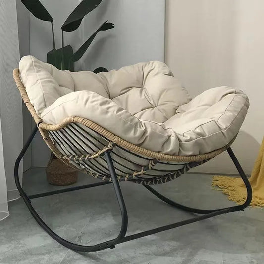 Fauteuil à bascule en rotin pour intérieur et extérieur, chaise royale moderne pour jardin, salon, chambre
