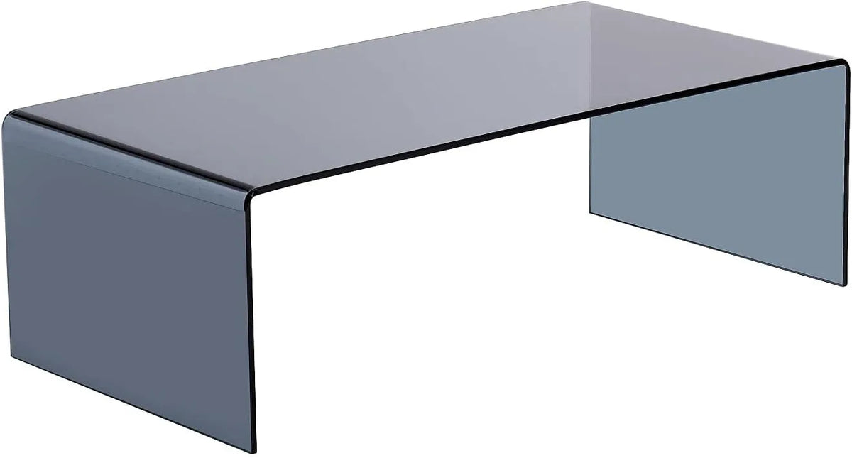 Table Basse Alonzo en Verre Trempé Noir Fumé