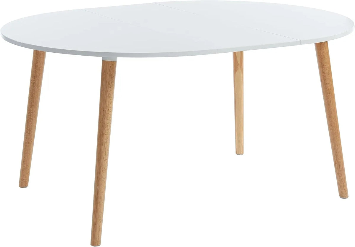 Table à manger extensible BAÏTA, blanc laqué, 120-160 cm