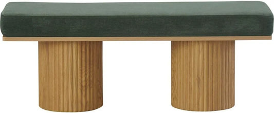 Banc Élégant en Velours Côtelé Vert Kaki - Collection Mahe