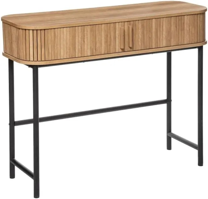 Console 2 Portes Colva 100cm Beige et Noir - Paris Prix Atmosphera