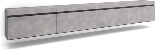 Meuble TV Moderne Mural avec Grand Rangement 320x45x35 cm