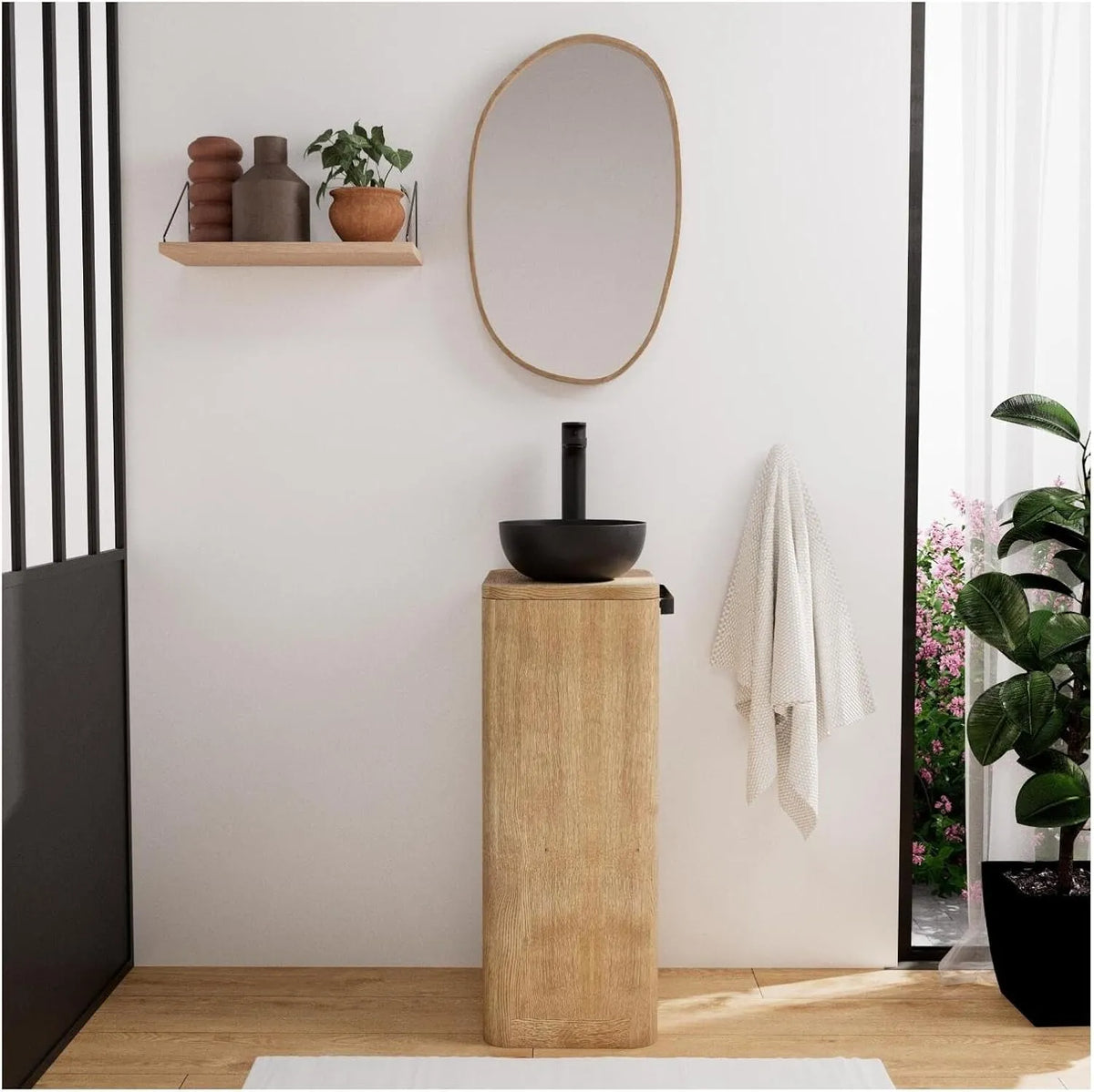 MOB-IN Meuble de Salle de Bain avec Lavabo et Miroir