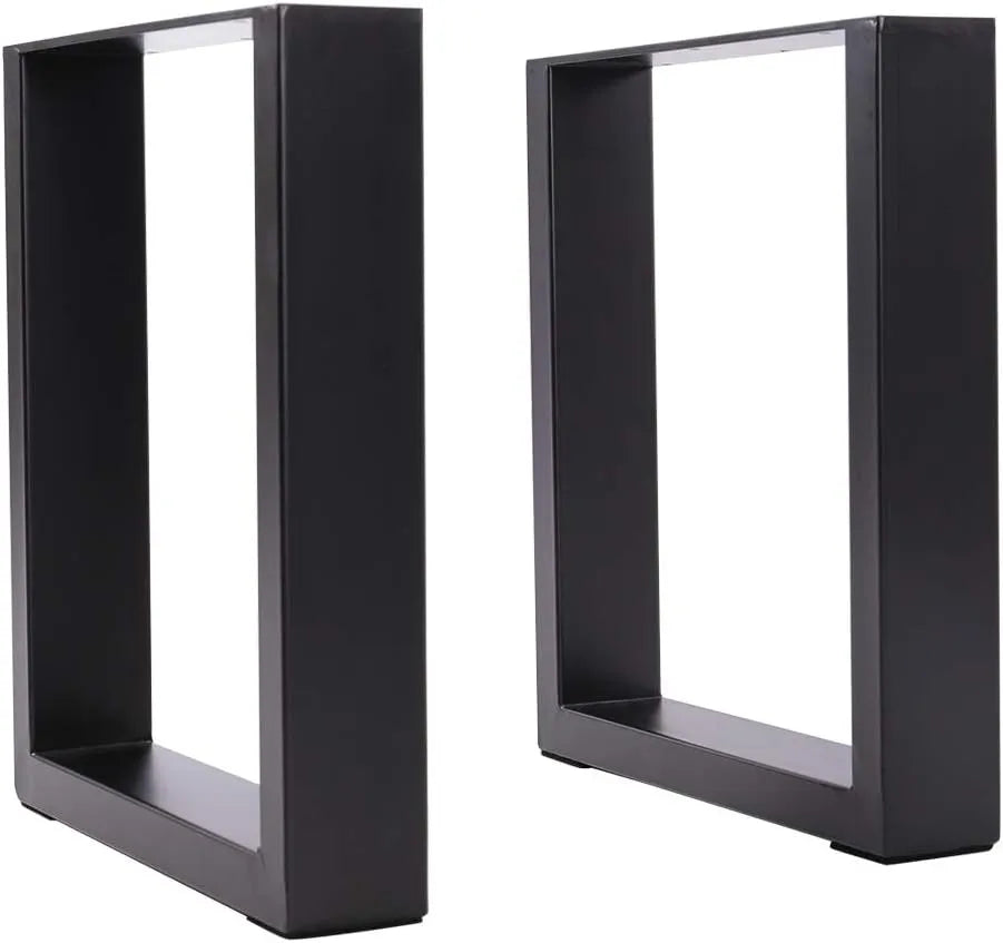 Pieds de Table en Acier Brut 71 cm, Lot de 2 avec Accessoires