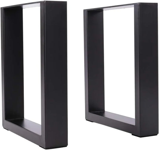 Pieds de Table en Acier Brut 71 cm, Lot de 2 avec Accessoires