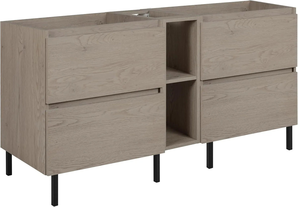 Ensemble de Meubles de Salle de Bain 140 cm Chêne Foncé avec Pieds