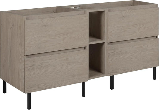 Ensemble de Meubles de Salle de Bain 140 cm Chêne Foncé avec Pieds