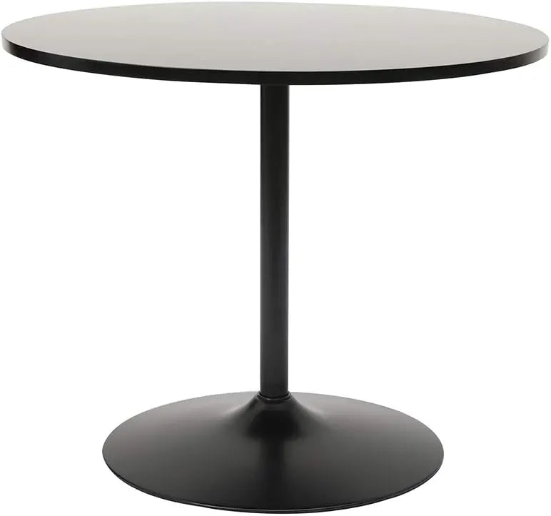 Table à Manger Ronde Noire Design Calista D90 cm par Miliboo