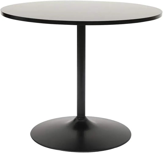 Table à Manger Ronde Noire Design Calista D90 cm par Miliboo