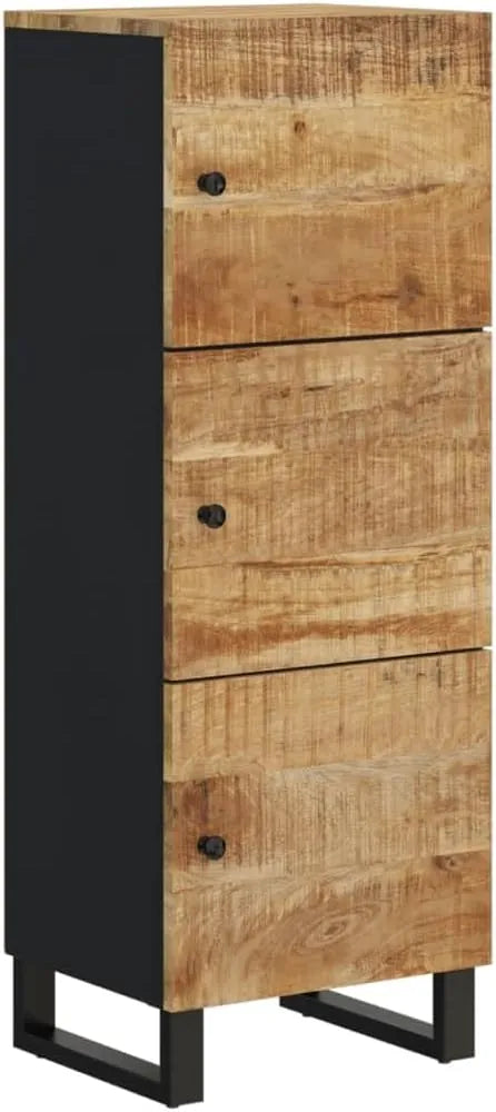 Buffet en Bois de Manguier Massif et Fer avec 3 Portes et Compartiments