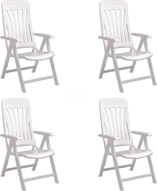 Ensemble de 4 chaises de jardin Resol Blanes réglables et pliables - blanc