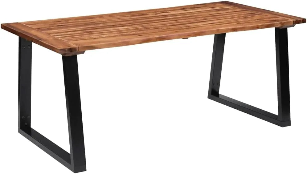 Table en bois d'acacia massif 180x90 cm pour salon et bureau