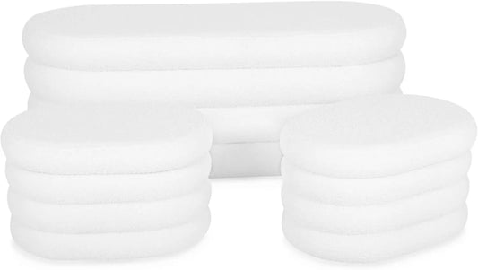 Banc de rangement en bouclettes blanches avec deux poufs ovales - 111 cm