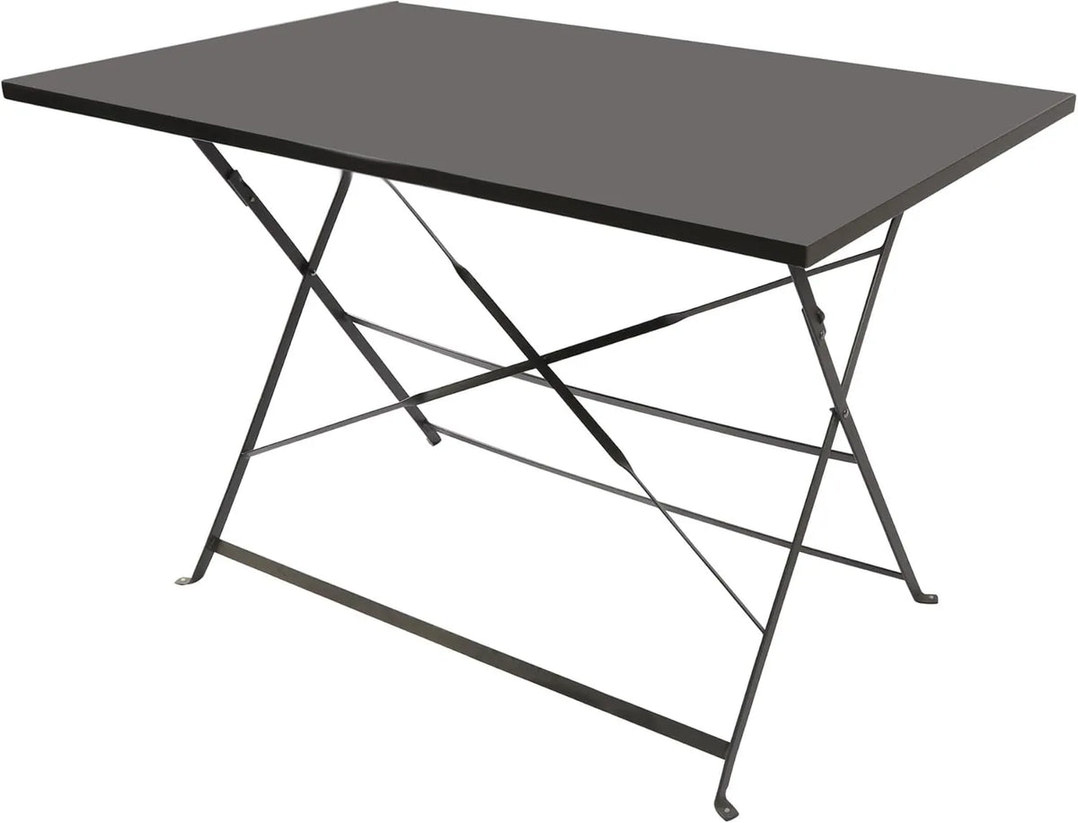 Sunnydays Table de Jardin Pliante Métal Gris Anthracite - 110x70x70 cm