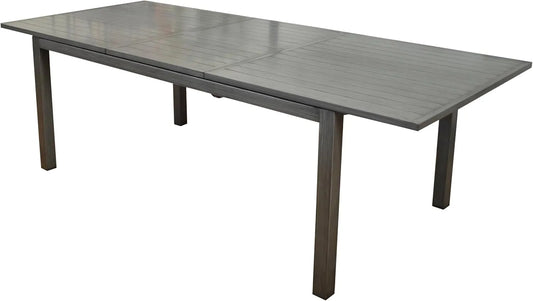 Table Extensible Antibes en Aluminium 160/220 x 90 cm - Finition Brossée Glace