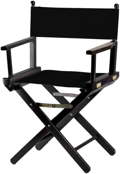 ZStyle Chaise de réalisateur en bois pliable, 90 cm, noire avec toile assortie