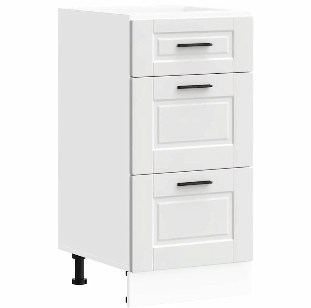 Armoire de Cuisine Porto Blanc avec Tiroir en Bois d'Ingénierie