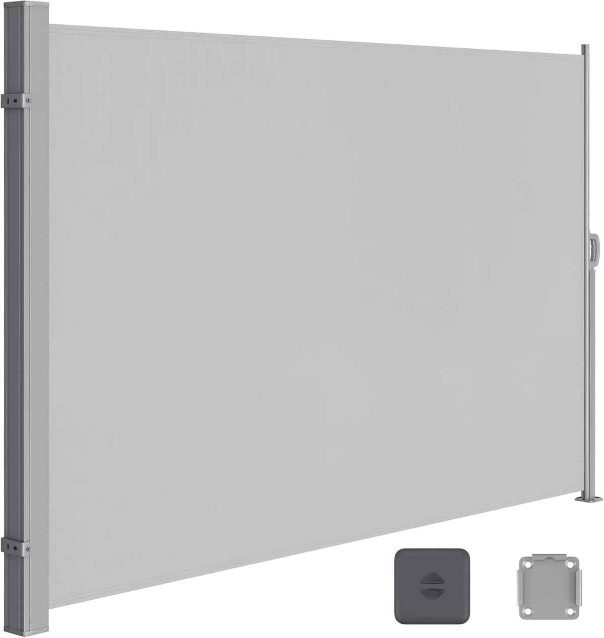 Paravent Extensible 200x400 cm, Protection Solaire pour Balcon et Jardin, Gris Clair