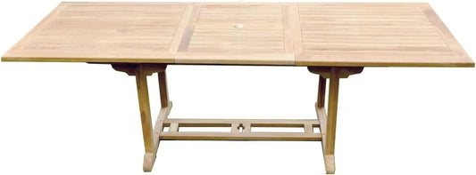Grande Table de Jardin en Teck pour 10 Personnes avec Rallonge Papillon - Résistante aux Intempéries et Durable