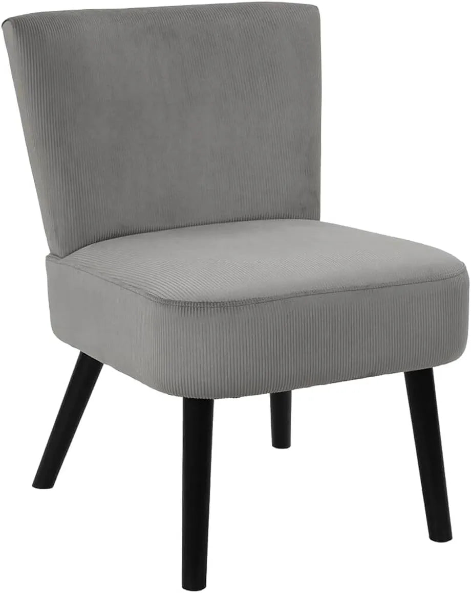Fauteuil Crapaud Velours Gris Côtelé - Design Élegant pour Salon