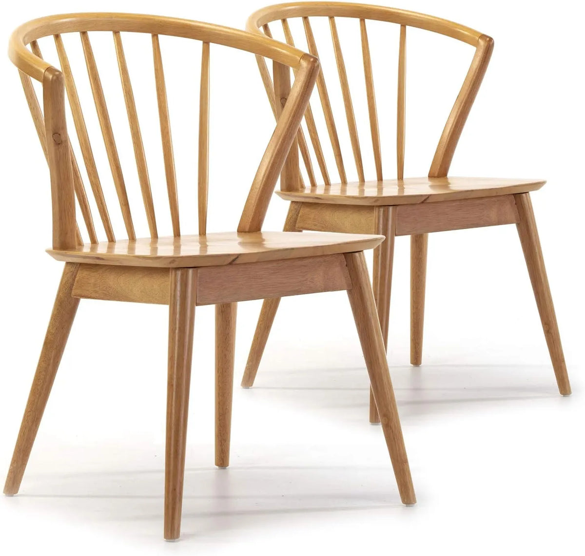Pack de 2 chaises en bois massif Mura, couleur chêne