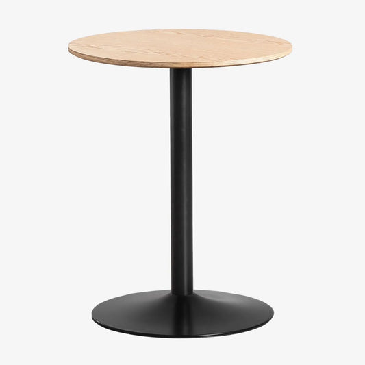 Table à Manger Ronde en Bois et Métal avec Design Moderne - 60 cm