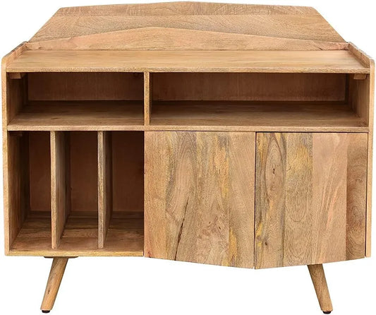 Miliboo Rangement Vinyles en Bois de Manguier Massif 105 cm MATAHARI