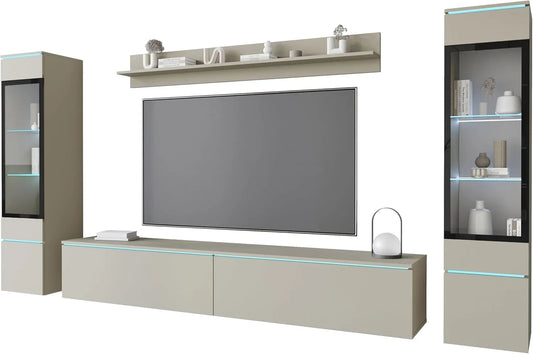Ensemble de Salon Piaski Vera II avec Éclairage LED, Plusieurs Couleurs Disponibles